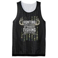 Hunting Solves Most Of My Problems Fishing The Rest Funny Mesh Reversible Basketball Jersey Tank