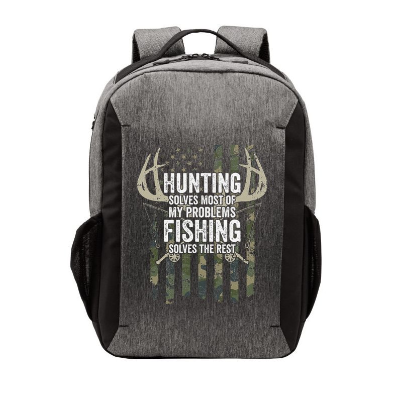 Hunting Solves Most Of My Problems Fishing The Rest Funny Vector Backpack