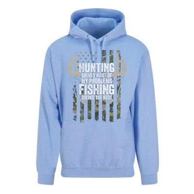 Hunting Solves Most Of My Problems Fishing The Rest Funny Unisex Surf Hoodie