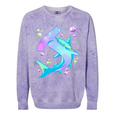 Hammerhead Shark Marine Life Gift Colorblast Crewneck Sweatshirt