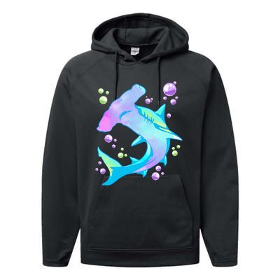 Hammerhead Shark Marine Life Gift Performance Fleece Hoodie