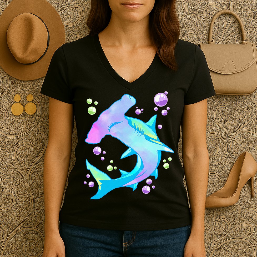 Hammerhead Shark Marine Life Gift Women's V-Neck T-Shirt