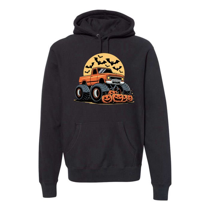 Halloween Shirts Monster Truck Pumpkins Premium Hoodie