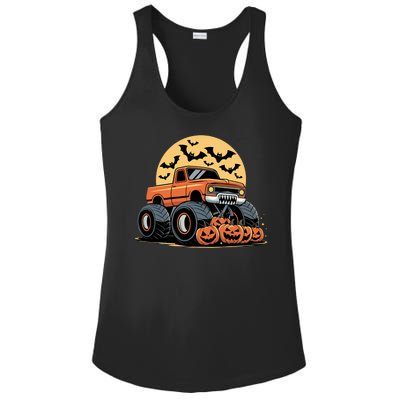 Halloween Shirts Monster Truck Pumpkins Ladies PosiCharge Competitor Racerback Tank