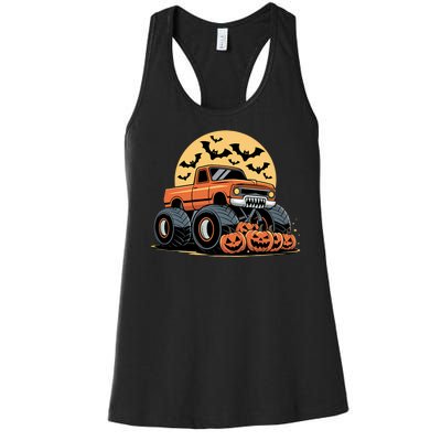 Halloween Shirts Monster Truck Pumpkins Women's Racerback Tank