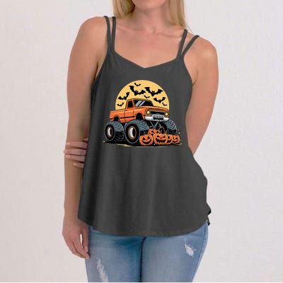 Halloween Shirts Monster Truck Pumpkins Women's Strappy Tank