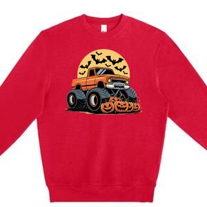 Halloween Shirts Monster Truck Pumpkins Premium Crewneck Sweatshirt