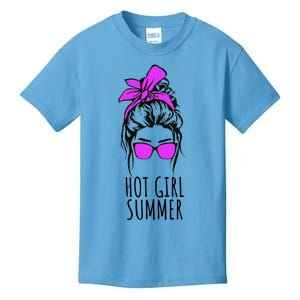 Hot Summer Messy Bun Sunglasses Purple Gift Kids T-Shirt