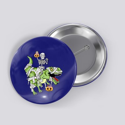 Halloween Skeleton Mummy Dinosaur T Rex Funny Hallowen Gift Button