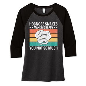 Hognose Snakes Make Me Happy Retro Western Hognose Women's Tri-Blend 3/4-Sleeve Raglan Shirt