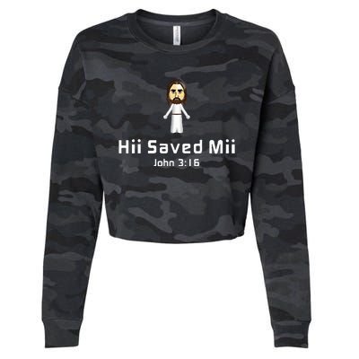 Hii Saved Mii John 316 Jesus Cropped Pullover Crew