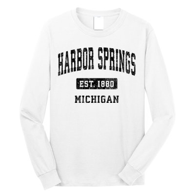 Harbor Springs Michigan Mi Vintage Established Athletic Sports Design Long Sleeve Shirt