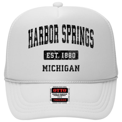 Harbor Springs Michigan Mi Vintage Established Athletic Sports Design Trucker Hat