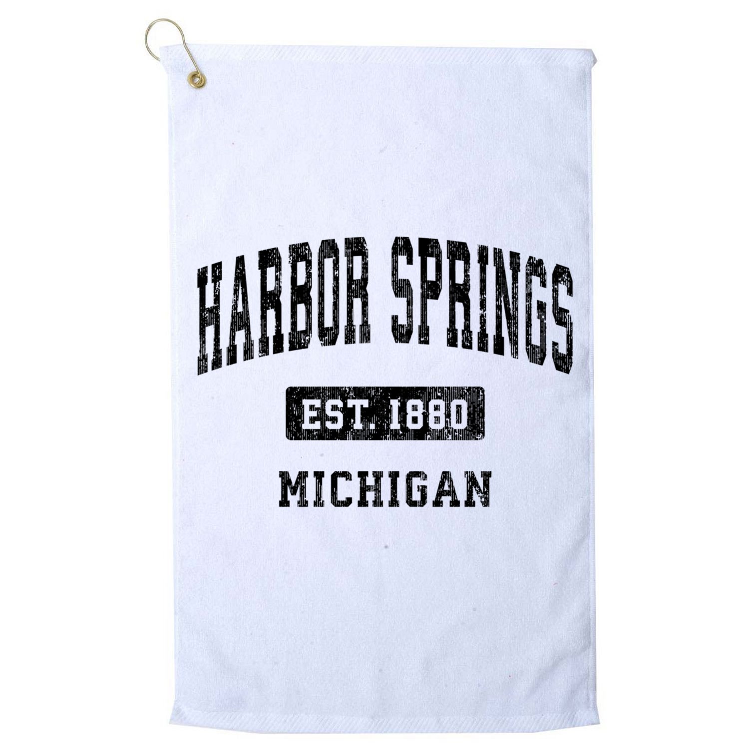 Harbor Springs Michigan Mi Vintage Established Athletic Sports Design Golf Towel