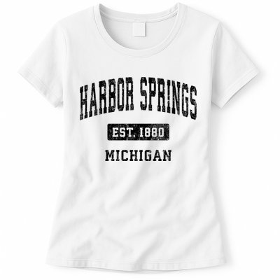 Harbor Springs Michigan Mi Vintage Established Athletic Sports Design Womens T-Shirt