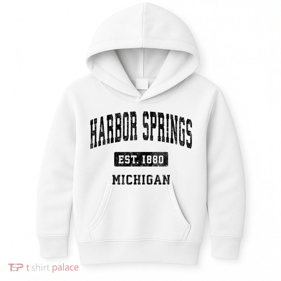 Harbor Springs Michigan Mi Vintage Established Athletic Sports Design Kids Hoodie