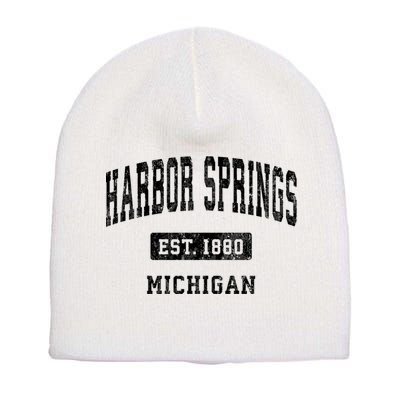 Harbor Springs Michigan Mi Vintage Established Athletic Sports Design Short Acrylic Beanie