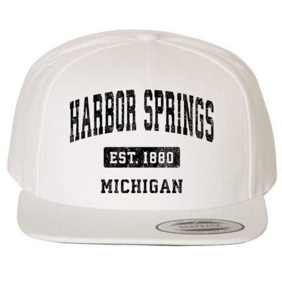Harbor Springs Michigan Mi Vintage Established Athletic Sports Design Wool Snapback Cap