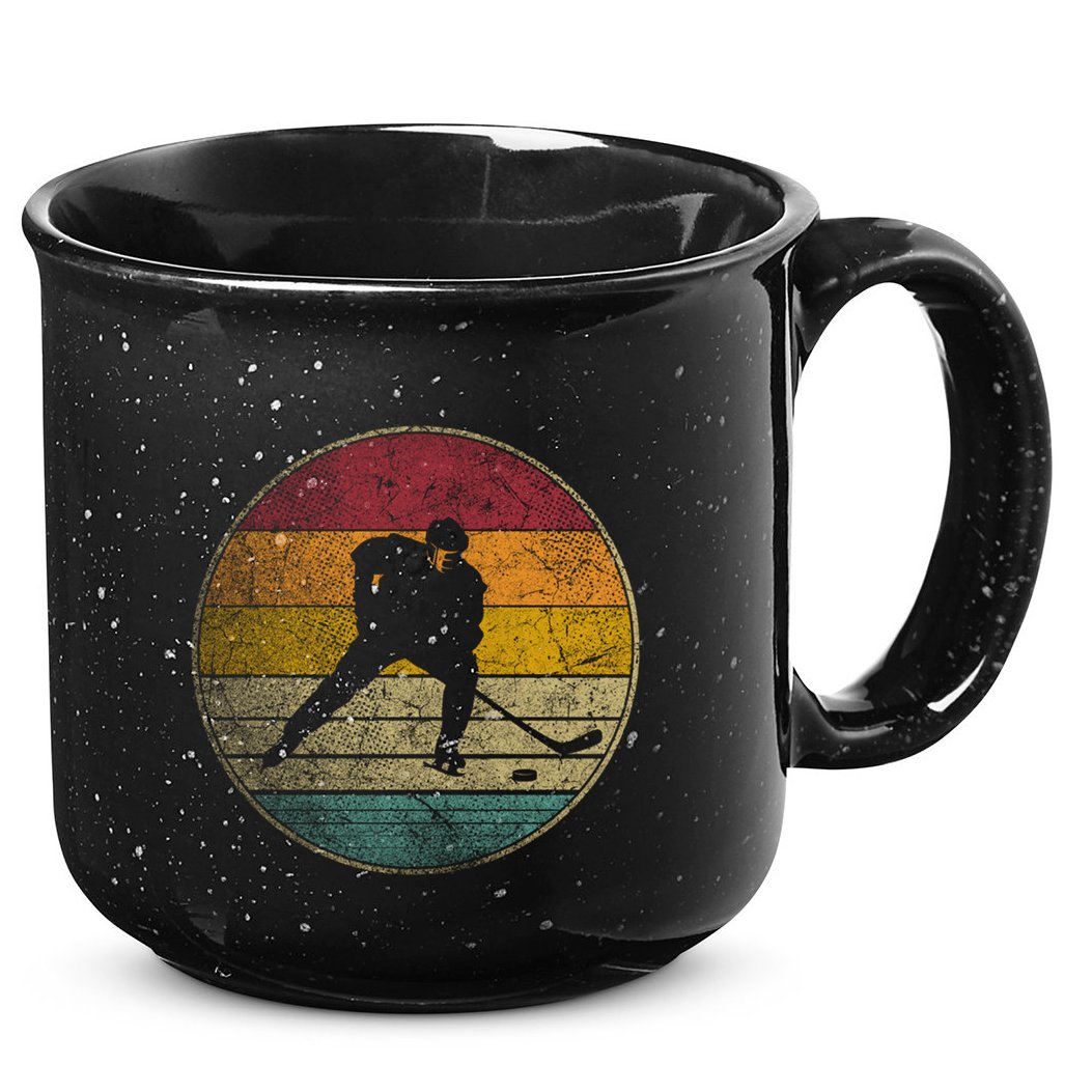 Hockey Stick Mask Puck Ice Vintage Retro 70s 80s 90s Gift 15oz Campfire Ceramic Mug
