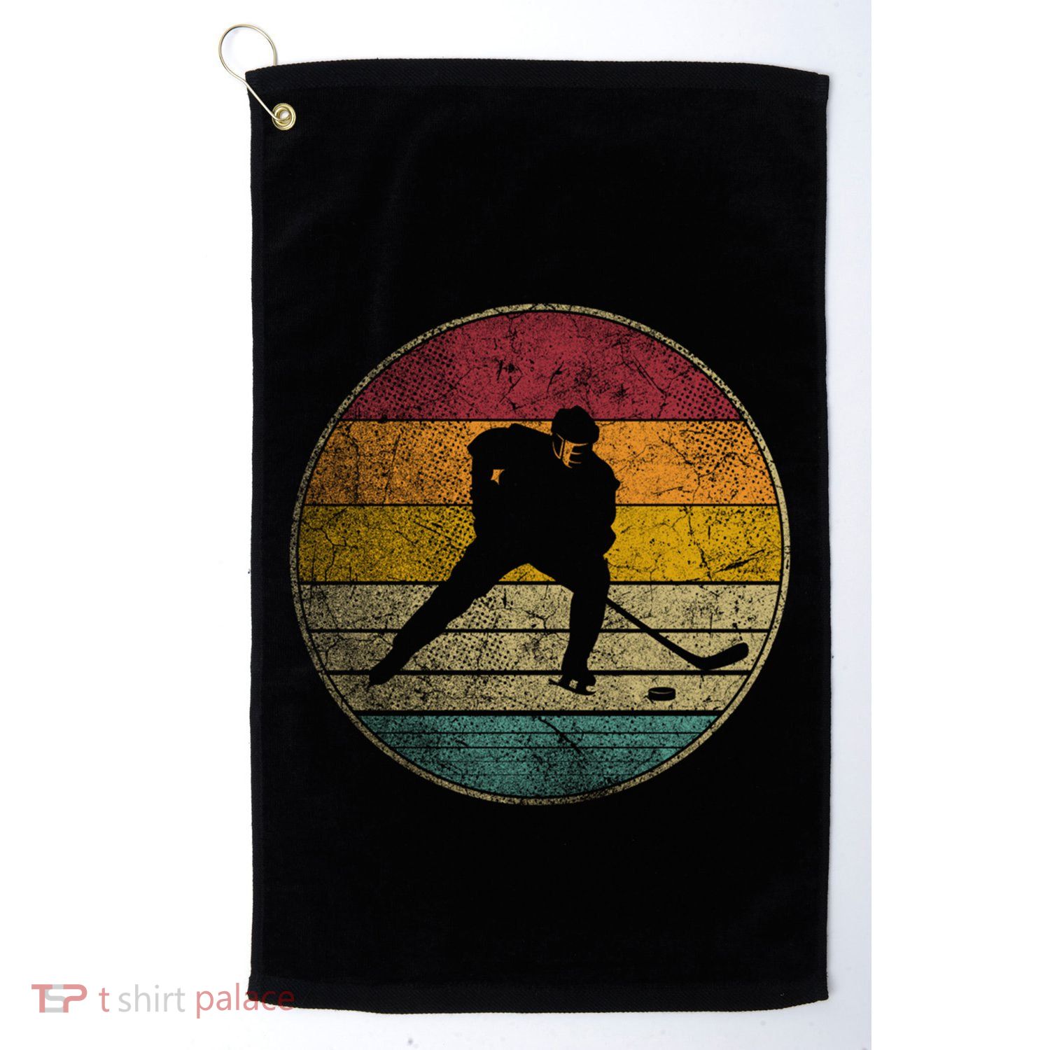 Hockey Stick Mask Puck Ice Vintage Retro 70s 80s 90s Gift Golf Towel