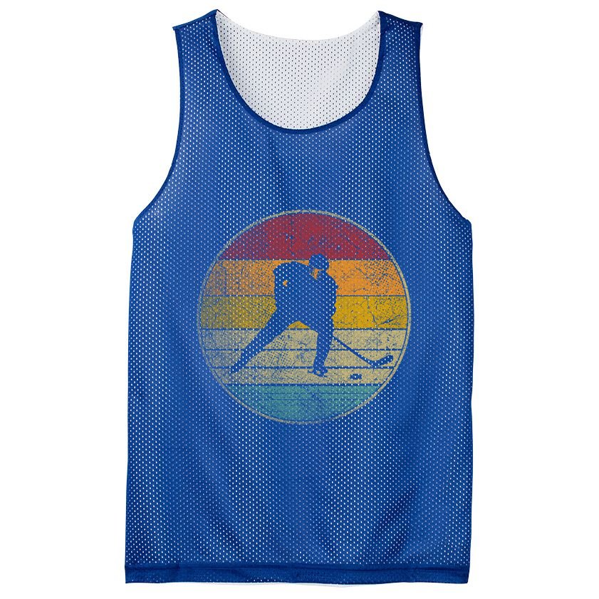 Hockey Stick Mask Puck Ice Vintage Retro 70s 80s 90s Gift Mesh Reversible Basketball Jersey Tank