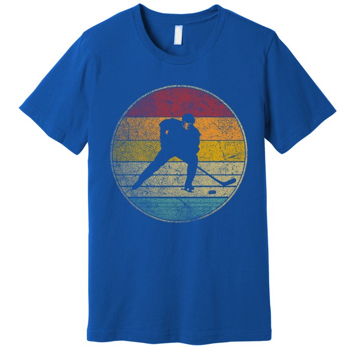 Hockey Stick Mask Puck Ice Vintage Retro 70s 80s 90s Gift Premium T-Shirt