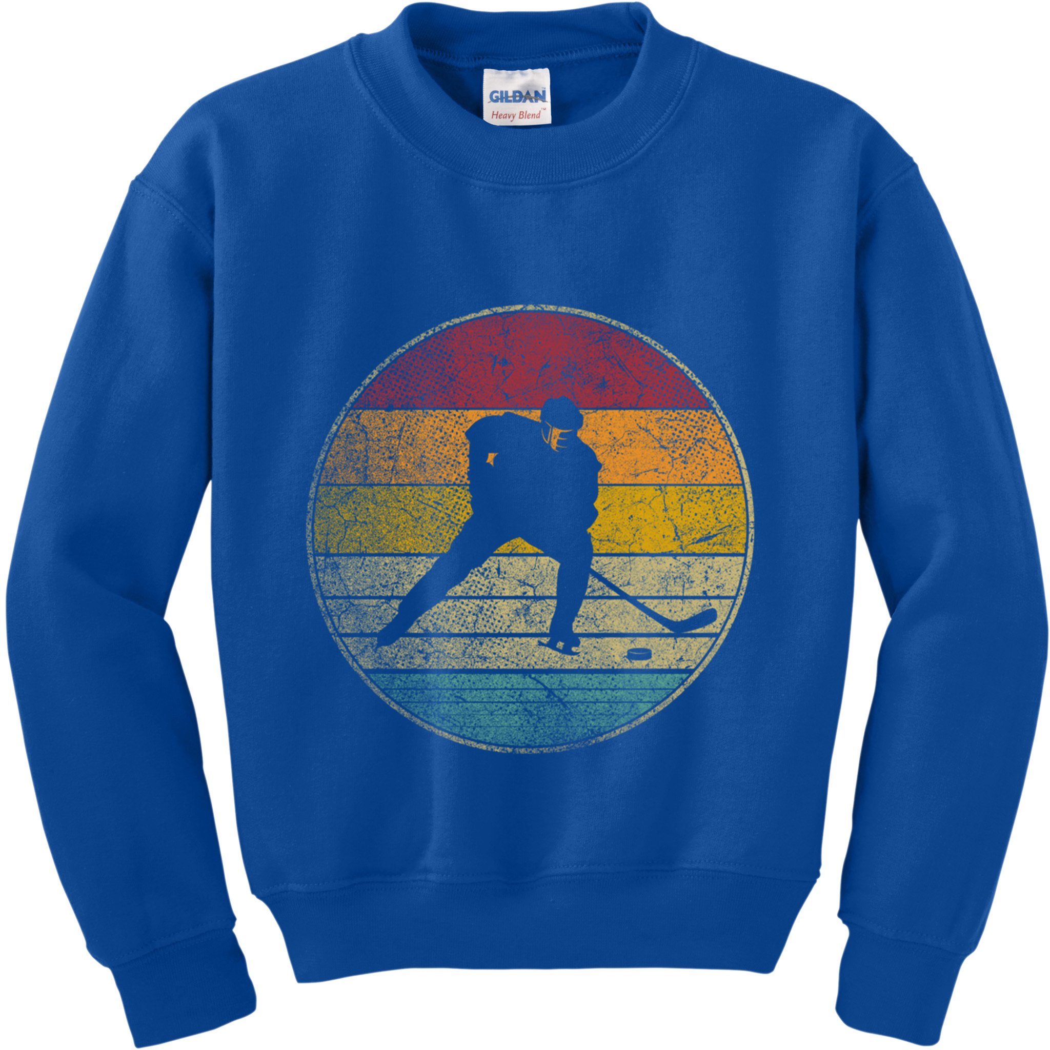 Hockey Stick Mask Puck Ice Vintage Retro 70s 80s 90s Gift Kids Sweatshirt