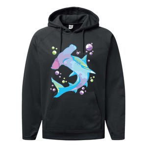 Hammerhead Shark Marine Life Gift For Performance Fleece Hoodie