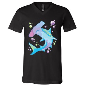 Hammerhead Shark Marine Life Gift For V-Neck T-Shirt