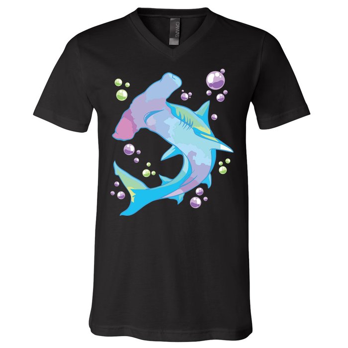 Hammerhead Shark Marine Life Gift For V-Neck T-Shirt