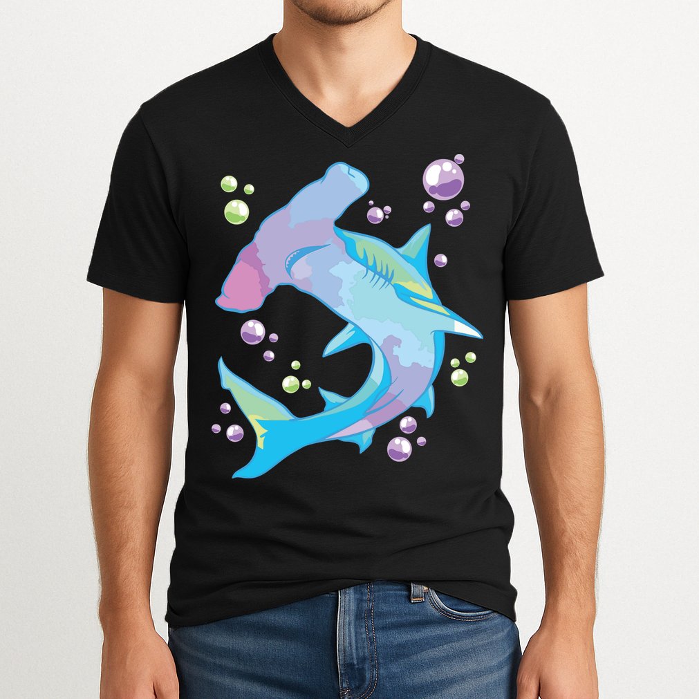 Hammerhead Shark Marine Life Gift For V-Neck T-Shirt