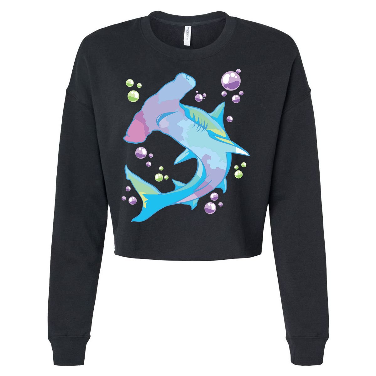 Hammerhead Shark Marine Life Gift For Cropped Pullover Crew
