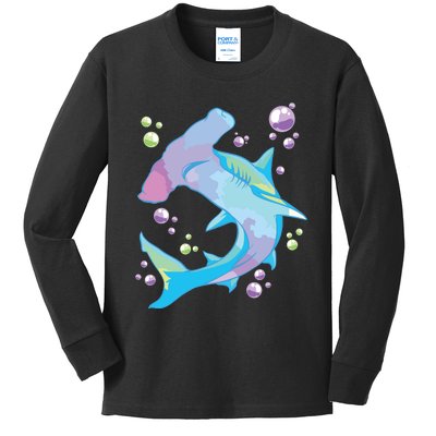 Hammerhead Shark Marine Life Gift For Kids Long Sleeve Shirt