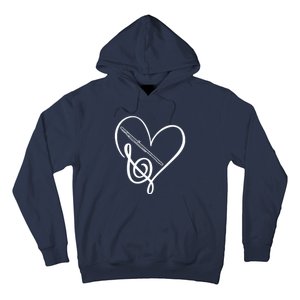 Heart Sheet Music Clef Transverse Flute Hoodie