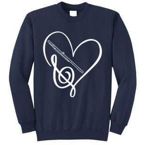 Heart Sheet Music Clef Transverse Flute Sweatshirt