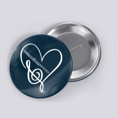 Heart Sheet Music Clef Transverse Flute Button