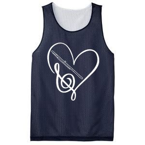 Heart Sheet Music Clef Transverse Flute Mesh Reversible Basketball Jersey Tank