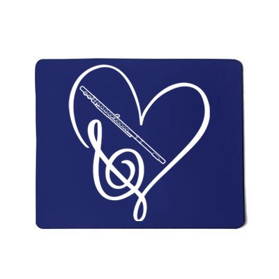 Heart Sheet Music Clef Transverse Flute Mousepad