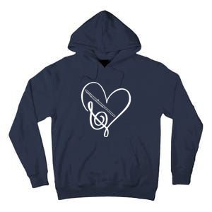 Heart Sheet Music Clef Transverse Flute Tall Hoodie