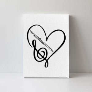 Heart Sheet Music Clef Transverse Flute Canvas