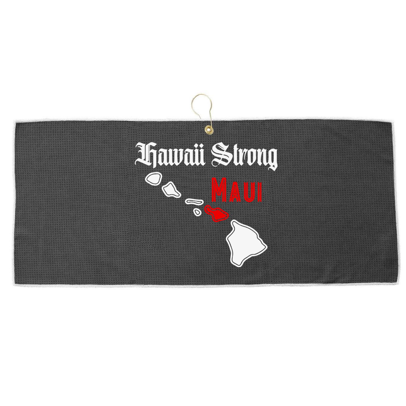 Hawaii Strong Maui Gift Large Microfiber Waffle Golf Towel