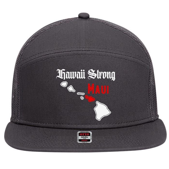 Hawaii Strong Maui Gift 7 Panel Mesh Trucker Snapback Hat