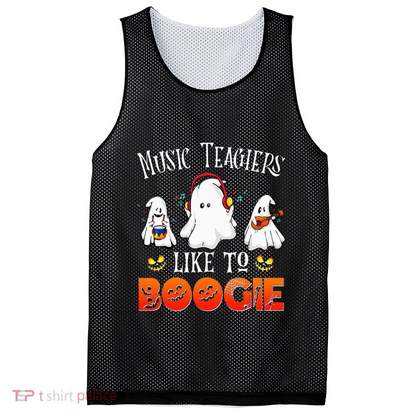 Halloween School Marching Band Music Teachers Like To Boogie Mesh Reversible Basketball Jersey Tank