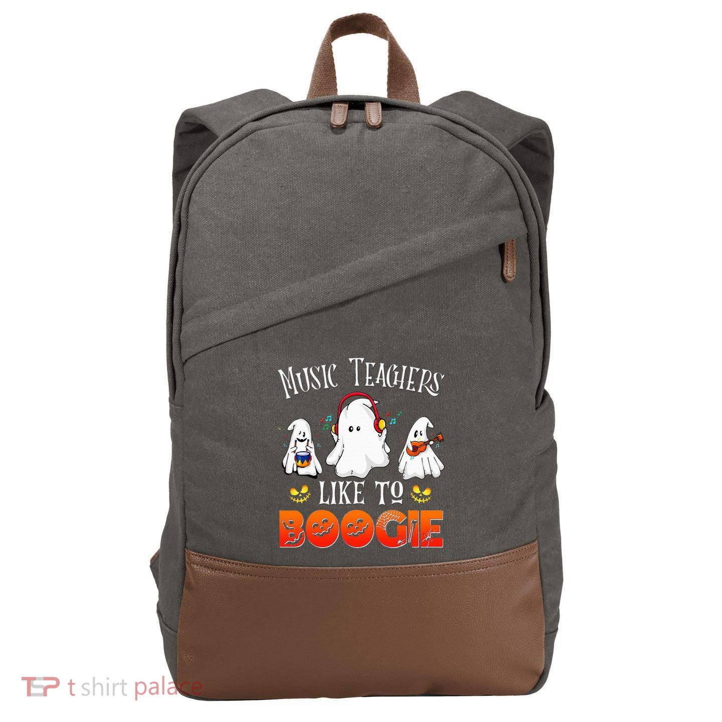 Halloween School Marching Band Music Teachers Like To Boogie Cotton Canvas Backpack