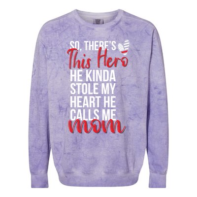 He Stole My Heart Firefighter Mom Of A Fire Gift Colorblast Crewneck Sweatshirt