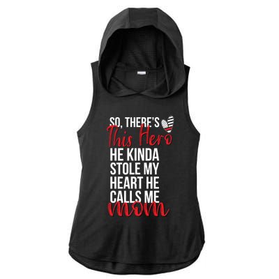 He Stole My Heart Firefighter Mom Of A Fire Gift Ladies PosiCharge Tri-Blend Wicking Draft Hoodie Tank