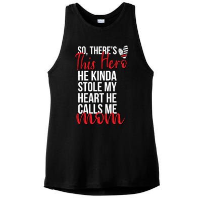 He Stole My Heart Firefighter Mom Of A Fire Gift Ladies PosiCharge Tri-Blend Wicking Tank