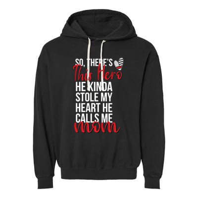 He Stole My Heart Firefighter Mom Of A Fire Gift Garment-Dyed Fleece Hoodie