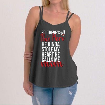 He Stole My Heart Firefighter Mom Of A Fire Gift Women's Strappy Tank