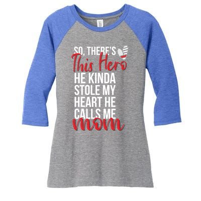 He Stole My Heart Firefighter Mom Of A Fire Gift Women's Tri-Blend 3/4-Sleeve Raglan Shirt